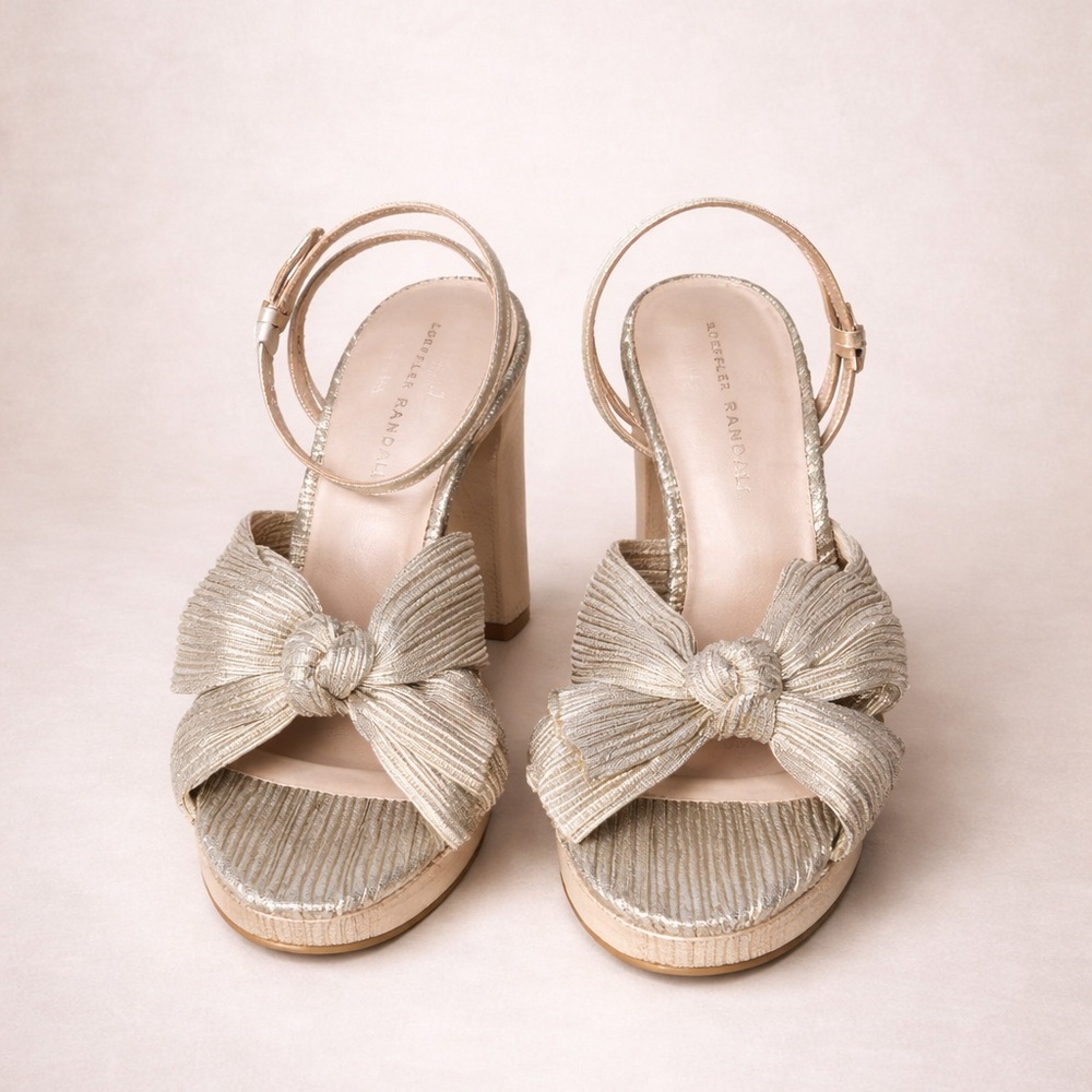 Loeffler Randall Metallic Gold Block Heels